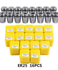 Top Tier Spring Collet Set For CNC Lathe And Milling Machine Includes ER8 ER11 ER16 ER20 ER25 ER32 Sizes With 0.015mm Precision Grip.