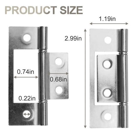 Nickel Plated Non Mortise Bifold Door Hinges 3 Inch By 1 Inch Built To Last Sturdy Two Pack For Cabinets Wood Doors Dressers Windows And More Easy Install Rust Resistant High Quality Construction, 3x1 in hinge size diagram