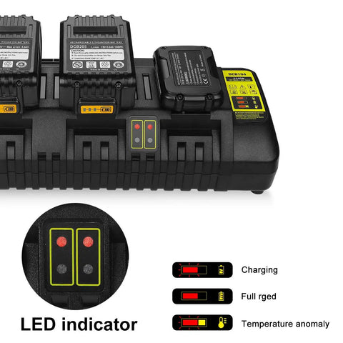 Four Port Fast Charge Station For 12V And 20V Max Batteries, Wall Mount Charger, Compatible With All 12V/20V Max Packs, 100-240V Input, Delivers 4 X 3.0Ah High Speed Output