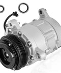 Built Like A Tank AC Compressor With Clutch For Chevy Suburban Tahoe GMC Yukon XL Cadillac Escalade 2015 To 2020 close-up view with pulleys and seals.