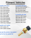 Coolant Temperature Sensor ECT For Chevy Buick GMC Cadillac Pontiac, Ultimate Replacement Unit For GM Cars, Fits Camaro Malibu Silverado Tahoe Suburban Equinox Impala Aveo Express HHR And More. Brass sensor with black connector.