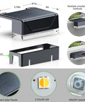 Top Shelf Solar Fence Lights Outdoor Pack Of Twelve With Three Custom Kelvin Options Rock Solid IP65 Water Resistant Build Auto Dusk To Dawn Glow Makes Backyard Patio And Deck Look Absolutely Fresh, shown with dimensions and installation base.