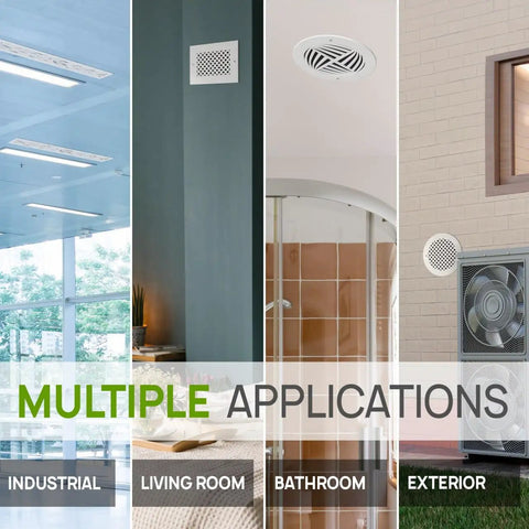 Decorative Acrylic Air Vent Cover Grille For Ducts 6x14 Opening And 8x16 Overall White Finish for multiple applications in rooms.