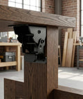 Heavy Duty 16 Pack Cold Rolled Steel Brackets, 90 Degree Self Locking Hinges With Screws on wooden frame for shelf support.
