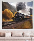 Steam Locomotive Train Tapestry Wall Hanging, Aesthetic Wall Decor Art Poster For Living Room And Dorm, 60x51 Inches