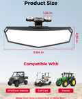 Upgraded Top Heavy Duty Magnetic Rear View Side Mirror With Wide Angle Hd Convex Lens For Golf Carts Forklifts And Utv Rides Featuring Secure Clip Mount dimensions 9.84x2.95 inches.
