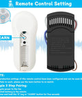 Remote Ceiling Fan Control Kit With 3 Speed Settings And Separate Light Dimmer, installation steps, black receiver, white remote