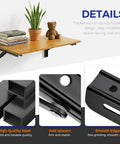 Rock Solid Folding Shelf Brackets 16 Inch Set Of 4 Black Stainless Steel wall mount displaying a shelf with plants and books.