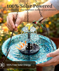 Man holding Solar Powered Hanging Bird Bath Fountain For Outdoor Gardens And Patios, Eco Friendly Water Cascade, blue bowl