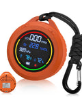 5 In 1 Rechargeable Oxygen Monitor With CO And O2 Readouts, Temperature, Humidity And Atmospheric Pressure, Portable Oxygen Meter with black hook attachment