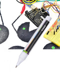 Easy To Use Conductive Ink Repair Pen For Circuit Boards DIY Electronics Tool For Quick Solderless Fixes Nickel Powder Based Conductive Paint With Strong Adherence And Water Resistance Great For Damaged Traces And Pads shown with circuit board and wires
