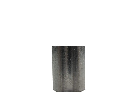 Badass Mil Spec Aluminum Swage Sleeves And Ferrule Clips For Seven Sixteenths Inch Oval Duplex Wire Rope Cable Crimping Loop Fixings Quick Install Heavy Duty Go To Gear Pack, close-up of aluminum swage sleeve.