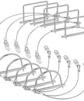 10 Pcs Trailer Coupler Pins With Steel Quick Release Rings For Farm Trailers Wagons And Hitches Locking Pins In Square And Arched Styles For A Heavy Duty Secure Fit 2 3 4 Inch Shaft Length 6 x 70 Mm Durable Silver Finish Prevents Loss, showing mix of square and arched pins