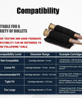 Six Pack Bullet Holders For Rifle Ammo Two Round Cartridge Reloader Pouches With Adhesive Backing compatibility chart