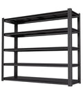 Built Tough 5-Tier Garage Shelving Unit With 5,000 Lbs Total Capacity (1,000 Lbs Per Shelf), Adjustable Steel Shelves For Garage Basement Workshop And Warehouse, 62W X 24D X 72H For Ultimate Tool And Gear Organization, black steel 5-tier rack