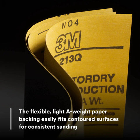Close-up of Wetordry Sandpaper Sheets 800 Plus Grit 9 In By 11 In showing flexible backing and waterproof design for auto sanding.