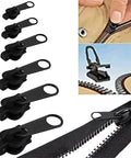 Instant Zipper Repair Kit 12 Piece Zip Slider Replacement Set With Nylon And Alloy Pulleys for Clothes Jackets Backpacks