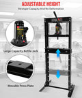 Beefy 12 Ton Hydraulic Shop Press With H Frame Adjustable Height Bearing Support And Safe Operation For Auto Repairs And Metal Fabrication Heavy Duty Pressing Power, black steel press