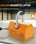 1320 Lbs Magnetic Lifter With Release Lever, 600Kg Neodymium Lifting Magnet shown in factory setting