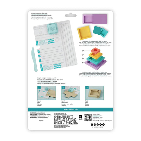 Shadow Box Paper Punch Board For DIY Crafts And Card Making Creates 2 To 5 Inch Shadow Boxes With Scoring Tool And Paper Cutter