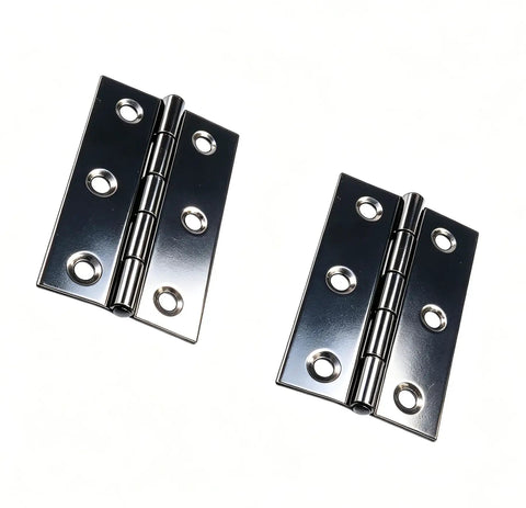 2.72 Inch Black Matte Cabinet Hinges Set With Stainless Steel Folding Butt Hinges And Screws For Home Decor