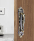 Vintage Sliding Door Handle Bronze Finish Retro Barn Door Pull For Cabinet And Drawer Hardware, 174x37x40 mm, installed on wooden door