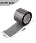 Heavy Duty Window Screen Repair Tape And Mesh Patch Kit 2 Inches By 16 Feet Long black adhesive strip on a roll with mesh design.
