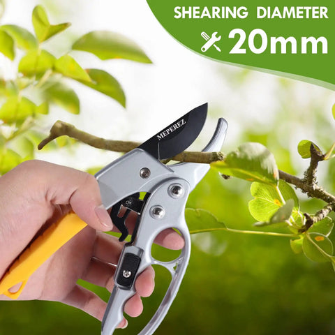 Premium German Pruning Shears Heavy Duty Garden Clippers For Easy Yard Work Sharp Cuts For Fresh Flowers Hedges Herbs And Indoor Plants Arthritis Friendly Grip cutting branch