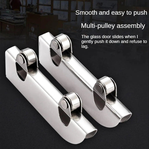 Full Extension Telescopic Drawer Slides With Soft Close Hydraulics, 4 Pack, smooth metal rails with multi-pulley assembly