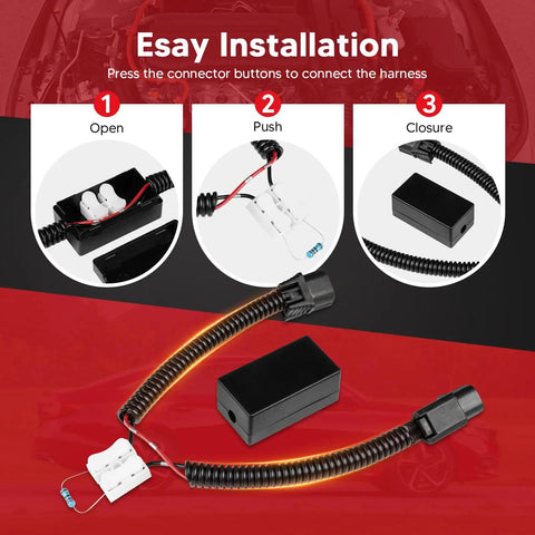 Honda VCM Muzzler Harness Disable Kit Replacement For 3.5L V6 Engines showing open kit with harness and connectors