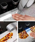 Using Beefed Up Heavy Duty Aluminum Foil Duct Tape for HVAC sealing and patching, waterproofing high temp tape on kitchen surface
