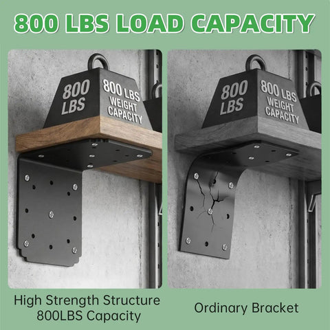 Comparison of Heavy Duty L Bracket 6x6x5 90 Degree Pergola Bracket With Black Rustproof Coating and ordinary bracket, 800 lbs capacity.