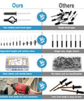 Comparison between Black Pop Rivets Kit With 280Pcs Aluminum Blind Rivets Set and others; features head types, lengths, labels, materials.