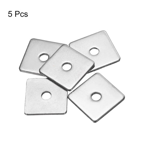 M5 Square Washer Set, 5 Pack 25x25x2mm 304 Stainless Steel Flat Plate Washers, Rust Resistant Gasket Spacers For Hardware Fastening And DIY Projects For Builders And Hobbyists, five square washers