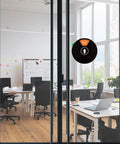 Six Color Coded 6 Inch Black Round Door Sign For Your Work Space Privacy With Do Not Disturb displayed on office door
