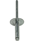 Large Flange Pop Rivets 3/16 in x 3/4 in Aluminum, 50 Pack Heavy-Duty Open-End Fasteners, corrosion-resistant, side view.