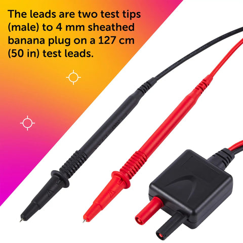 PV Test Leads For Solar PV Systems CAT III Up To 1500V For Safe DC Power Measurement With CM276 IGM Clamp Meter, red and black tips
