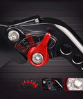 Sick Adjustable Brake And Clutch Levers Fit Yamaha Raptor 660 700 YFZ450 Banshee Blaster showing red adjustment lever detail.