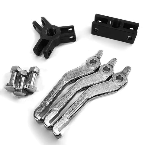 Automotive Slide Hammer Axle Puller Kit with rear wheel bearing hub removal attachments, CR-V steel jaw set, bolts, and adapters.