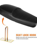4 Pack Electric Motorcycle Seat Lock Hooks Replacement Kit For Scooters And E Motorbike Seats, with metal cushion plate