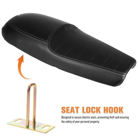 4 Pack Electric Motorcycle Seat Lock Hooks Replacement Kit For Scooters And E Motorbike Seats, with metal cushion plate