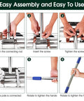 Instructions for assembling Heavy Duty Stainless Steel Lawn Leveling Rake With Adjustable 5 Foot Handle for easy use.