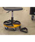 Adjustable Height Swivel Mechanics Seat For 18 To 22 Inches 360 Degree Spin Solid Rubber Seat And Durable Powder Coated Metal Frame