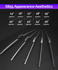 Heavy Duty All Season Windshield Wiper Blades Pack Of 2 At 22 Inch Each With Hella Durable Steel Armored Frame And Pure Natural Rubber, various sizes displayed.
