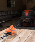 3 In 1 Electric Hoist Winch 1100 Lb Capacity 1500W Portable Power Winch with wire rope towing vehicle in garage