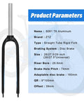 Rigid Mountain Bike Forks For 29 Inch Wheels Threadless One And One Eighth Inch Straight Steerer 39mm Offset 100mm Hub