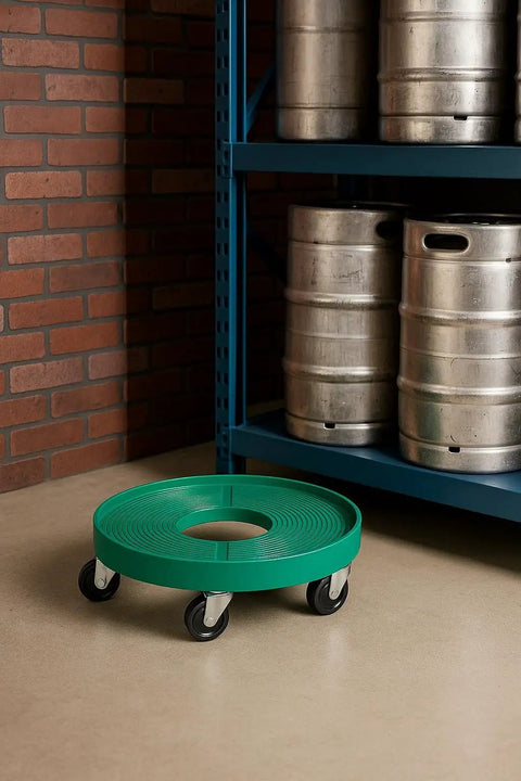 Tough As Nails Steel Keg Dolly With Swivel Casters For Commercial Bars And Breweries Featuring Smooth Rolling Non Marking Wheels And Secure Round Base For Hassle Free Beer Gear Hauling