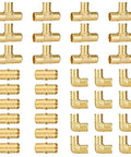 Must Have Do It All Three Quarter Inch Pex Fittings Set 36 Pack With 12 Elbows 12 Tees And 12 Couplings Lead Free Brass