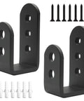 Heavy Duty 2x4 Door Barricade Brackets Built To Last Steel U Bracket For Home Barn Shed Garage Gate Security Reinforcement 6mm Thick Carbon Steel Anti Deform Rust Resistant Black Powder Coat Drop Open Bar Holder Fits Standard Bar