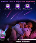 Child sleeping with Dope Galaxy Star Projector Night Light With Remote Control White Noise Bluetooth Speaker 14 Color LED Nebula